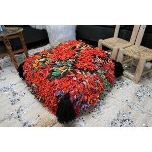 Moroccan Vintage Pouf Floor Pillow Berber Ottoman 03YL00489